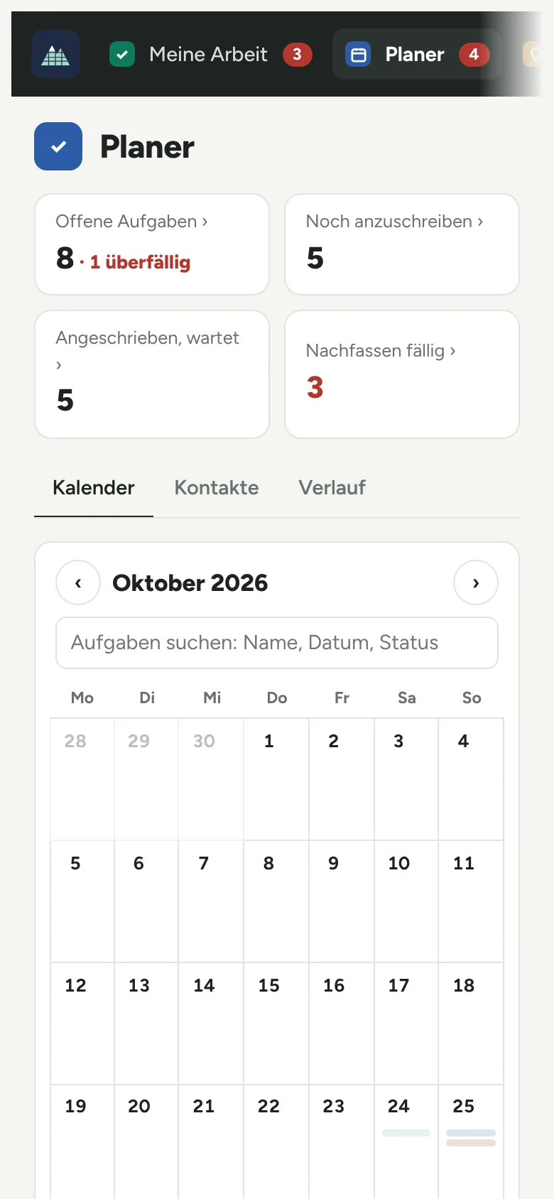 Der Kalender auf dem Handy